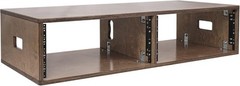 Sound Town DIY 2 x 4U Studio Rack 2 x 4U, Weathered Brown, weathered brown