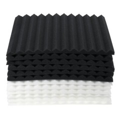 12x Black&White Acoustic Foam Panel Wedge Studio Soundproofing Wall Record Tiles