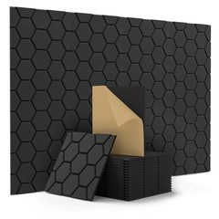 Soundproof Wall Panels, Self Adhesive Sound Proof Panels for 12pcs Black