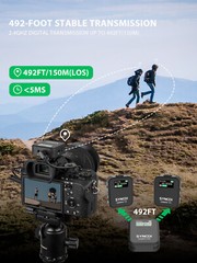 SYNCO G2A2 MAX 2.4G Wireless Lavalier Microphone 492FT 8H for Online Class Vlog