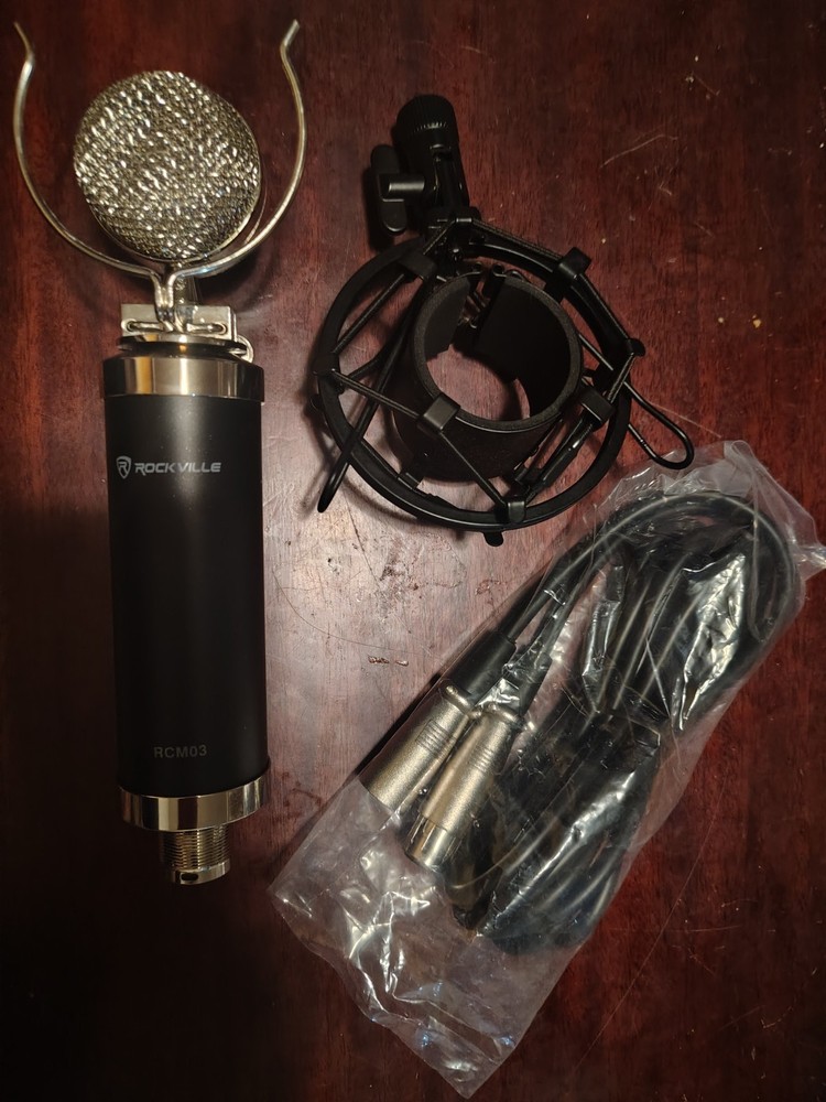 Rockville RCM03 Pro Studio Recording Condenser Microphone Mic+Metal Shock Mount