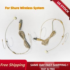 For Shure Wireless System Headset Mic Headworn Microphone Mini XLR 4 Pin TA4F ×2