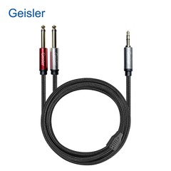 3.5 ST-2×6.35 Nylon Braid Aux Cable Sheild Wire Low Noise for muscial instrument