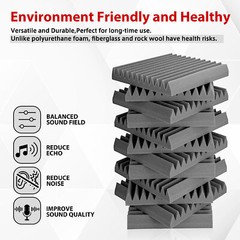24 Pack Acoustic Foam Panels Soundproofing Absorbing High Density Noise Cancel