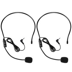2Pcs Microphone Headset Mic, Flexible Wired Boom Voice Amplifier 3.5mm Connector
