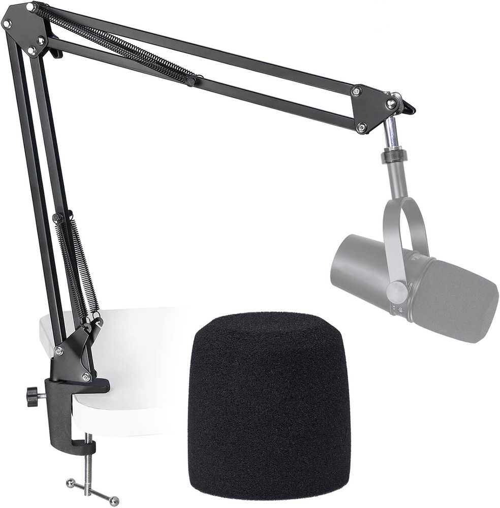 SUNMON MV7 Boom Arm Mic Stand with Pop Filter for MV7 SM7B