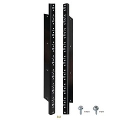 Sound Town 2-pack 8U Rack Rails, Black Powder Finish, with Screws (ST-RR-08U)