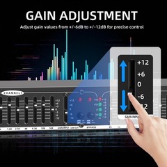 Graphic Equalizer 15-Band Stereo EQ for Home Audio, Dual Channel Professional DJ