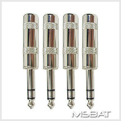 4 Qty, 1/4″ Audio Connectors, Stereo 6.35 mm Male Plug, TRS, Nickel