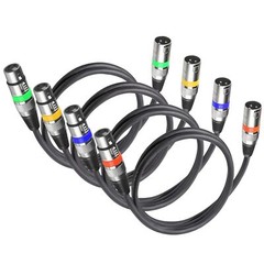 4Pack 3 Pin Dmx Cables Male Female XLR Patch Cables, Cable Dmx 1.2m 4ft XLR M…
