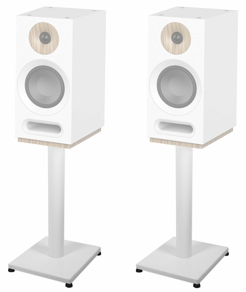 Pair 21” Steel White Stands For Jamo S 803 Bookshelf Speakers