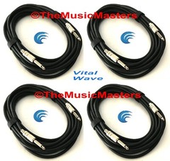 4 Pack 20ft 1/4″ Instrument Guitar Bass Amp Keyboard Audio Cable Cord Wire VWLTW