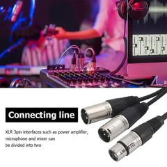 1.5FT XLR 3Pin Female to Dual Male Y Splitter Cable, Balanced 1 XLR Female to…