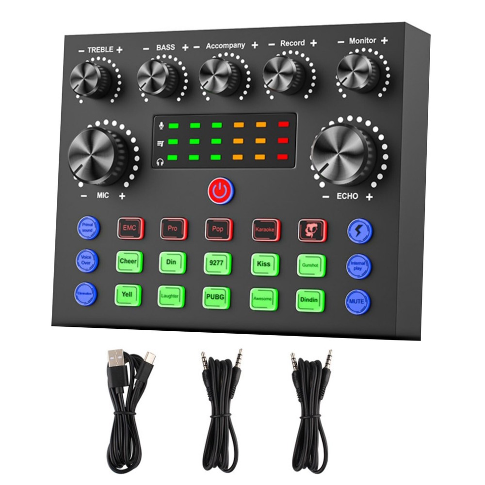 USB Interface External Sound Card Live Broadcas Microphone Audio Card Equipment
