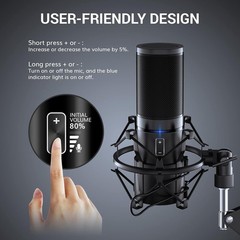 TONOR USB Podcast Microphone, Studio Streaming Mic Kit 200 cm/78inch Cable