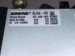 Shure SLX4/SLX1 w/ beyerdynamic TG-X 30/35 Head worn Mic & Lav. Mic H5 Freq.