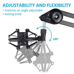 ATR2100x-USB Mic Shock Mount Holder with Foam Windscreen & Adapter – Reduces