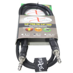 2x Pro X 5 Ft. Balanced 1/4″ TRS-M to TRS-M High Performance Audio Cable