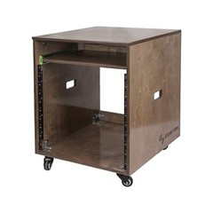 Sound Town 10U Solid Baltic Birch Plywood Studio Rack Desk with Slide-Out Tra…