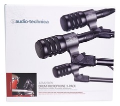 Audio Technica ATM230PK (3) Dynamic Instrument Microphones Drum Mics + Mounts