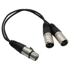 4x 3Pin XLR Female Jack To Dual 2 Male Plug Y Splitter Cable Adapter Microphone
