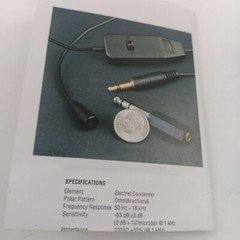 Pearstone Omni Lavalier Microphone With In-Line On And Off Switch – Black