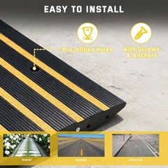 Yescom Driveway Curb Ramp Low Profile Car Ramp 2.6″ Rise Garage Sidewalk 2 Pack