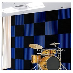 52Pack 12″X12″X1″ Black Blue Acoustic Foam Panel Studio Soundabsorb Wall Tiles