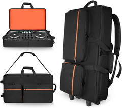 Rolling DJ Controller Case with Wheels, Waterproof DJ Travel Bag, Heavy Duty 900