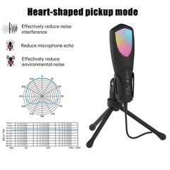 Gaming Microphone USB Computer Microphone for PC Mac PS4/5 Condenser Podcast RGB