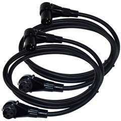2pcs HQRP XLR to XLR Cables 3-Pin XLR Male L-Shaped to 3-Pin XLR Female L-Shaped