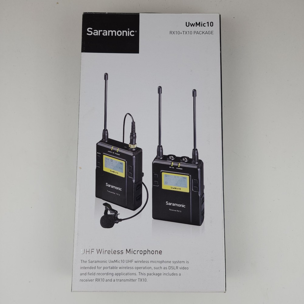 Saramonic UwMic10 UHF Wireless Lavalier Mic System RX10 TX10 96Ch Complete