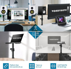 Set of 2 Desktop Clamp Speaker Stands Short Studio Monitor Stands Height Adjusta
