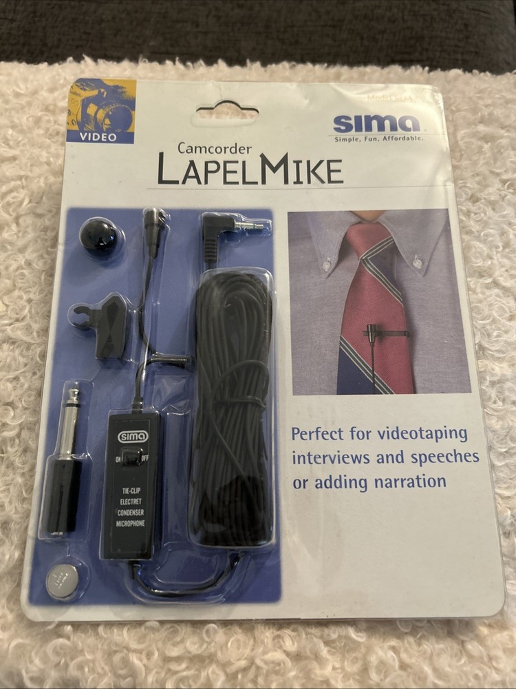 SIMA Lapel Microphone Camcorder Mic 1997 Recoton Accessories NEW