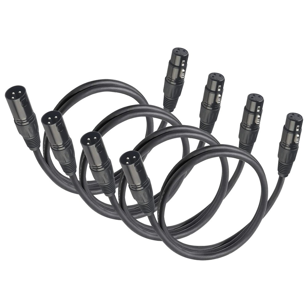 XLR Cables, DMX Cable Male to Female (4Pack), Microphone Cable 4ft/1.2m Wire …
