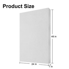 1 In. X 24 In. X 48 In. White Sound Absorbing Acoustic Panels for Office, Studio