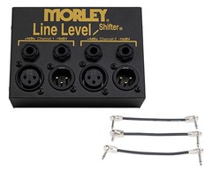 Morley Line Level Shifter 2 Channel Box + Gator Patch Cable 3 Pack