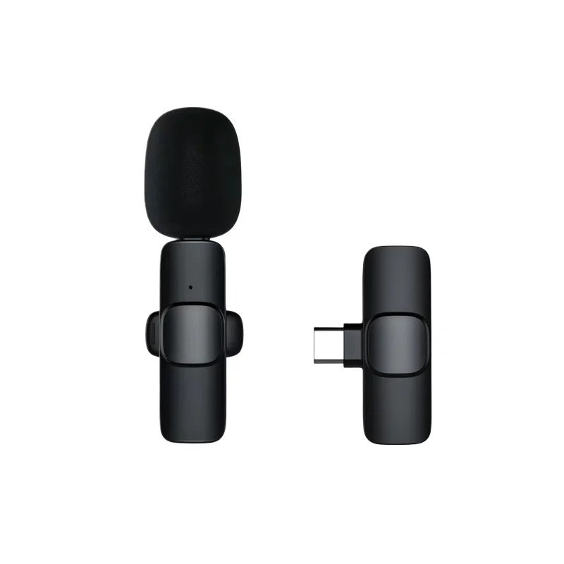Mini Wireless Lavalier Microphone USB C Noise Cancellation Lapel Mic for iPhone