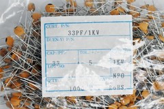 100pc Disc Ceramic Capacitor 33pF 1KV J ±5% NP0 Pitch=5mm RoHS Taiwan NPO