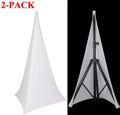 Double Sided Tripod Skirt Speaker Stand Scrim Black Stretch Fabric DJ LightStand