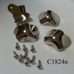 2 leg no lip nickel cabinet corners -4pc sets!