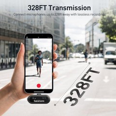BlinkMe U2 Wireless Mini Microphone for iPhone & Android, 48kHz/24-bit, Noise…
