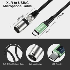 SiYear USB C to XLR Male Audio Cable, XLR 3Pin to Type C Adapter StereoPower …
