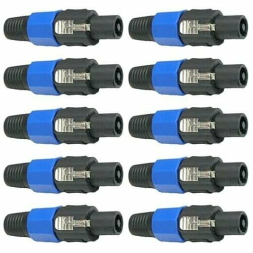 10x 4 Pole SpeakON Male Connector Head Line Plug Audio Speaker Cable Amp Adapter