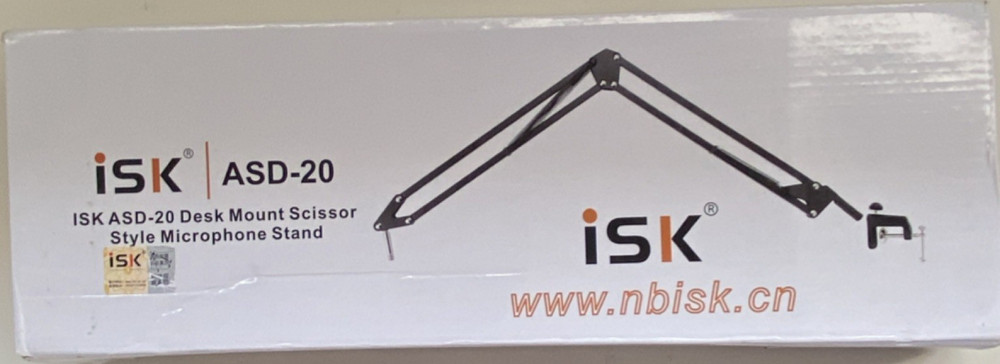 iSK ASD-20 Scissor Desk Mount Boom Arm, Telescoping 40-70cm, Adjustable, Black
