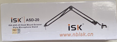 iSK ASD-20 Scissor Desk Mount Boom Arm, Telescoping 40-70cm, Adjustable, Black