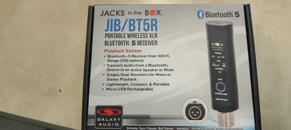 Galaxy Audio JIB/BT5RS Portable Wireless XLR Bluetooth 5.0 Receiver