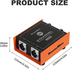 2-CH XLR Preamp for Dynamic Microphones,25dB Gain, Low-Noise Amplifier,Compac…