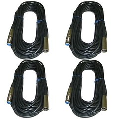 4 PACK 50ft xlr male to female 3pin MIC Shielded Cable microphone audio cord Lot