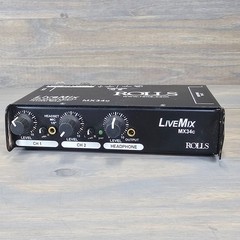 Rolls LiveMix MX34c 2 Channel Microphone Audio Mixer Untested Parts Repair